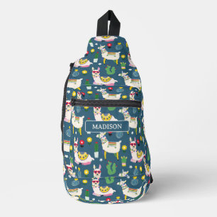 Llamas In Sunglasses Pattern Sling Bag