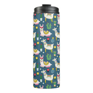 Llamas In Sunglasses Pattern Thermal Tumbler