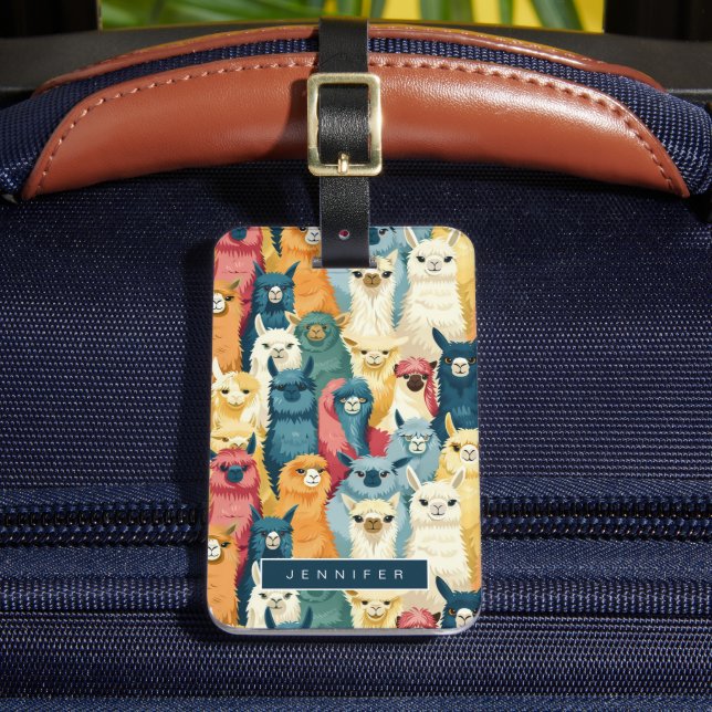 Llamas Luggage Tags (Front Insitu 2)