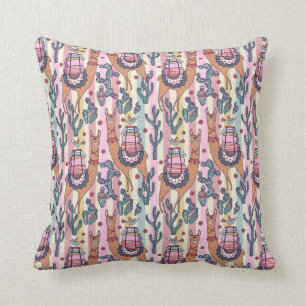 Llamas On Stripes Pattern Cushion