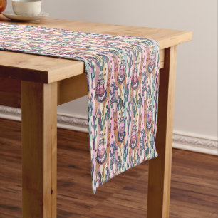 Llamas On Stripes Pattern Short Table Runner