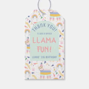 Llamas & Rainbows Fiesta Birthday Party Thank You Gift Tags