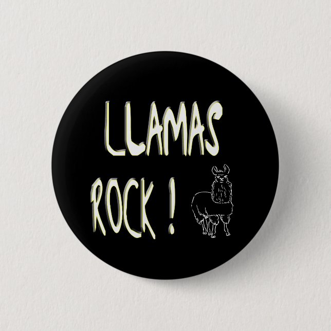 Llamas Rock! Button (Front)