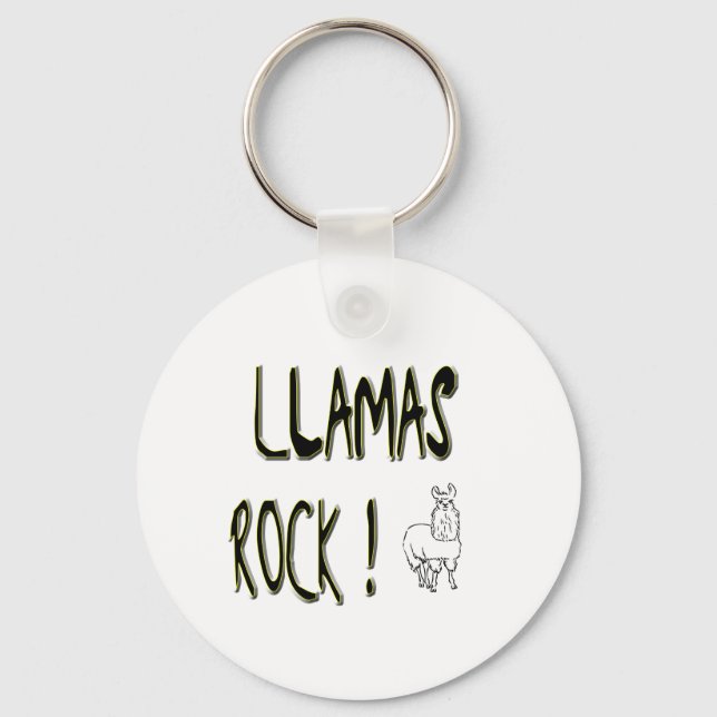 Llamas Rock! Keychain (Front)
