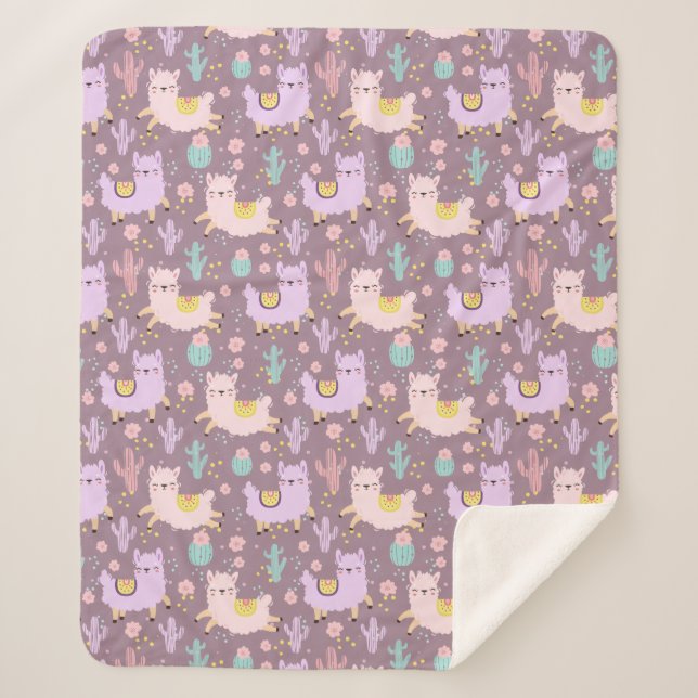 Llamas Sherpa Blanket (Front)