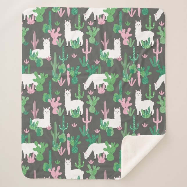 Llamas Sherpa Blanket (Front)
