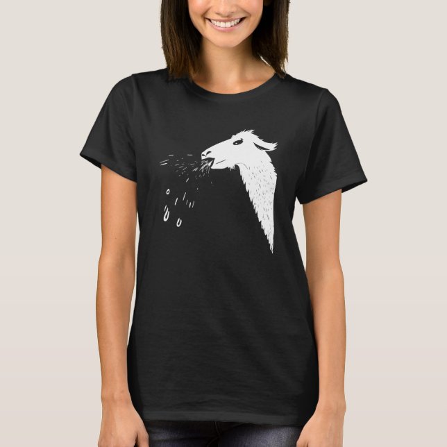 Llamas Spit Cheeky Spitting Llama T-Shirt (Front)