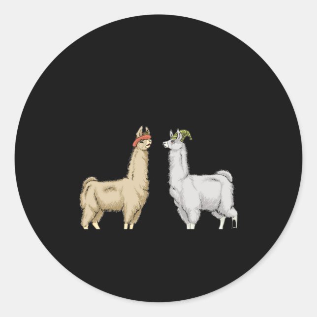 Llamas With Hats Carl  Classic Round Sticker (Front)