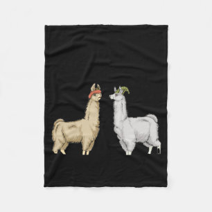 Llamas With Hats Carl  Fleece Blanket