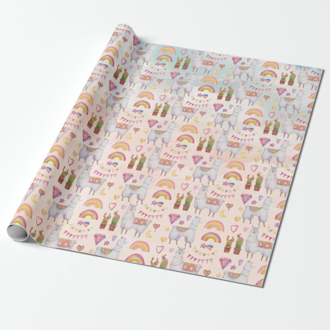 Llamas Wrapping Paper (Unrolled)