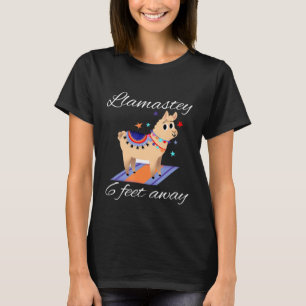 Llamastay 6 Feet Away Llama Yoga Social Distancin T-Shirt