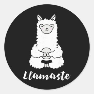 Llamaste - Cute Yoga Lovers Gift, Adorable Llama F Classic Round Sticker