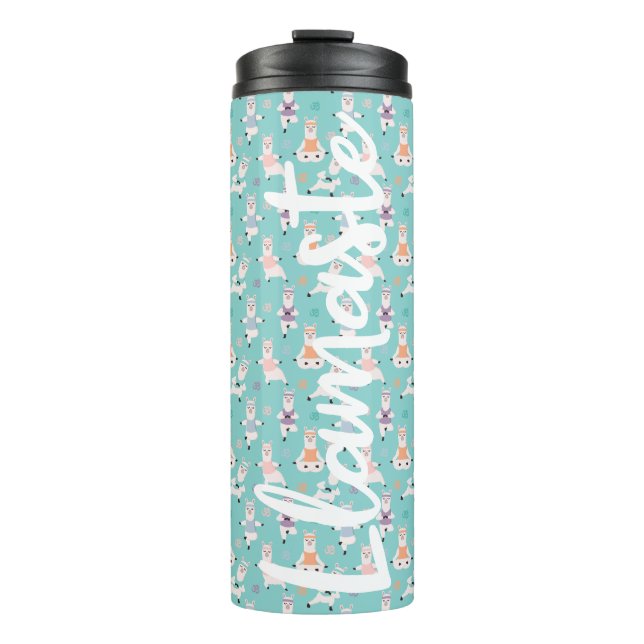 Llamaste | Fun & Cute Yoga Llamas Meditating Thermal Tumbler (Front)