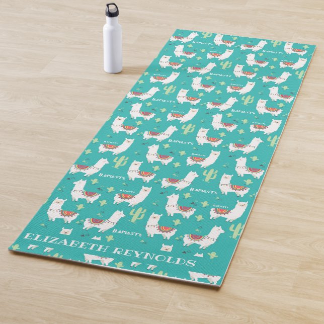 Llamaste | Funny Llama Personalised Yoga Mat (In Situ)