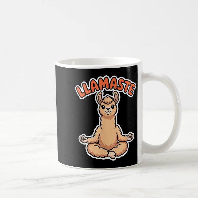 Llamaste Funny Meditating Llama Cute Yoga Animal D Coffee Mug (Right)