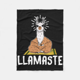 Llamaste Funny Yoga Llama Meditation Zen Lover Fleece Blanket