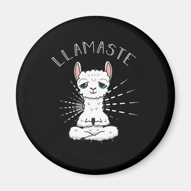 LLamaste Namaste Yoga Lama Spiritual Meditate Gift Magnet (Front)
