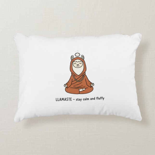 "Llamaste - stay calm and fluffy" Decorative Cushion (Front)