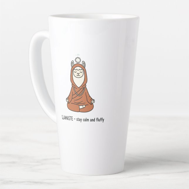 "Llamaste - stay calm and fluffy" Latte Mug (Left Angle)