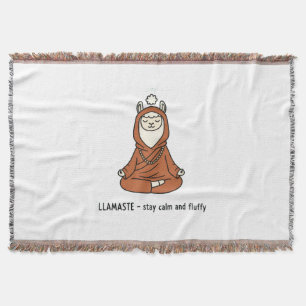 "Llamaste - stay calm and fluffy" Throw Blanket