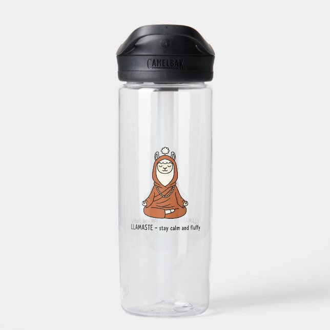 "Llamaste - stay calm and fluffy" Water Bottle (Back)