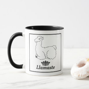 Llamaste White Llama & Lotus Mug