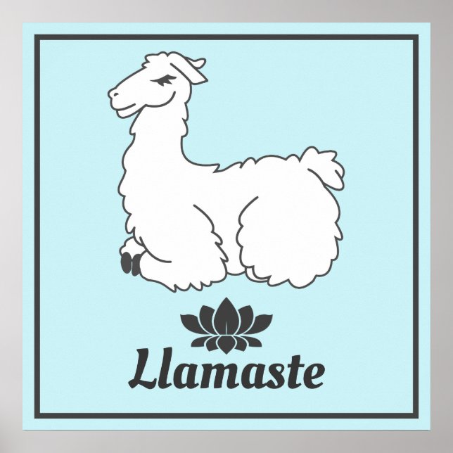 Llamaste White Llama & Lotus Poster (Front)