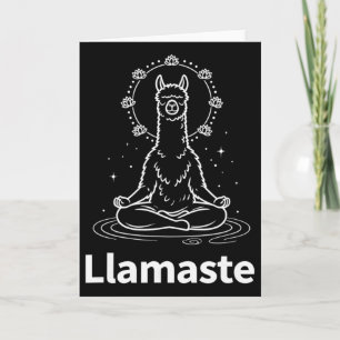 Llamaste Yoga Llama Funny Meditative Spirit Design Card