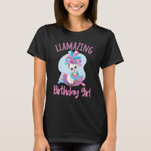 Llamazing Birthday Girl Animal Llama T-Shirt