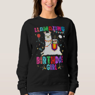 Llamazing Birthday Girl Llama Alpaca Theme Family Sweatshirt