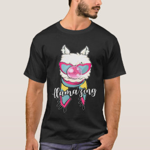 Llamazing Funny Llama Shirt for Women Alpaca Bubbl