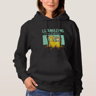 Llamazing Since 2010 Birthday Llama Dabbing Sloth Hoodie