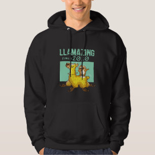 Llamazing Since 2010 Birthday Llama Dabbing Sloth Hoodie