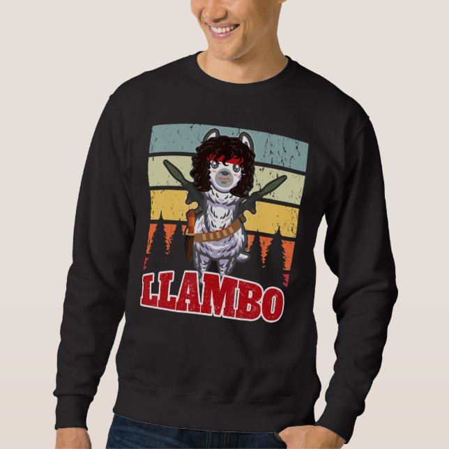Llambo Military Llama Commando  Hilarious Present  Sweatshirt (Front)