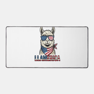 Llamerica Patriotic Llama Vintage Vector Design_1 Desk Mat