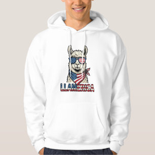 Llamerica Patriotic Llama Vintage Vector Design_1 Hoodie
