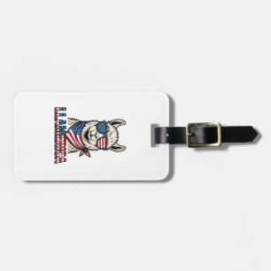 Llamerica Patriotic Llama Vintage Vector Design_1 Luggage Tag