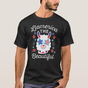 Llamerica The Beautiful July 4th Kid & Women Patri T-Shirt