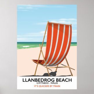 Llanbedrog Beach, Gwynedd Wales seaside poster