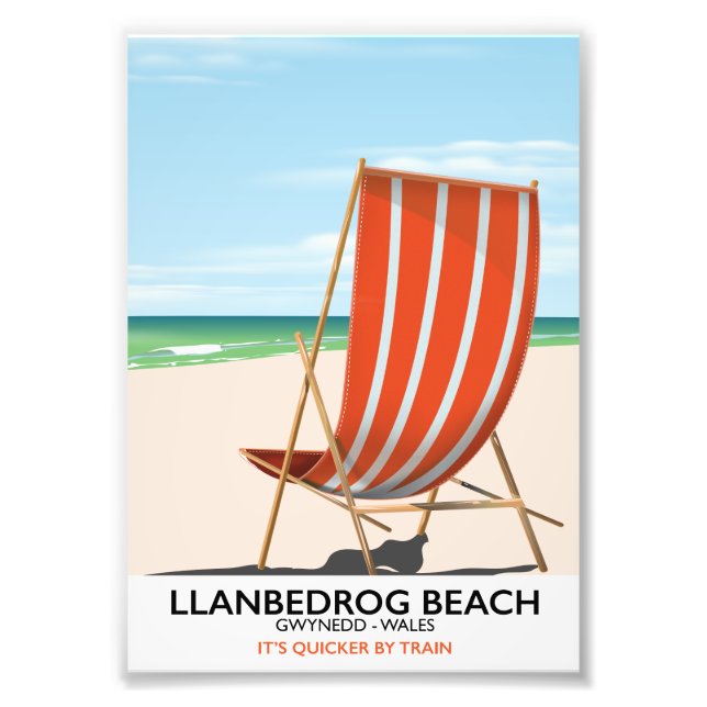 Llanbedrog Beach, Gwynedd Wales seaside poster (Front)