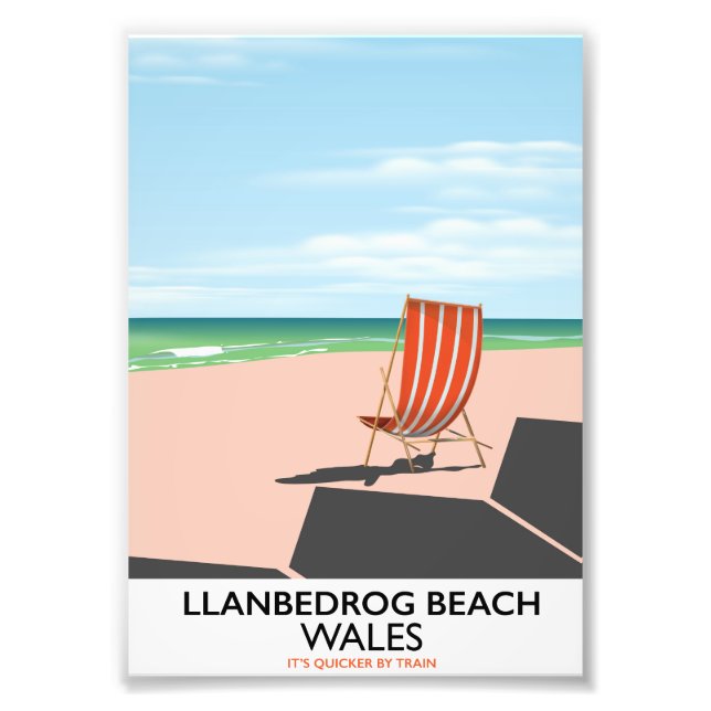 Llanbedrog beach Wales beach travel poster (Front)