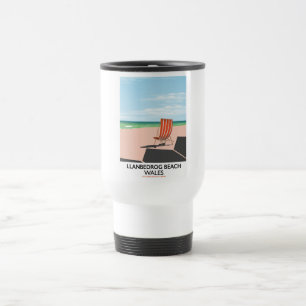 Llanbedrog beach Wales beach travel poster Mug