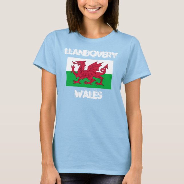 Llandovery, Wales with Welsh flag T-Shirt (Front)
