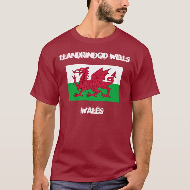 Llandrindod Wells, Wales with Welsh flag T-Shirt (Front)