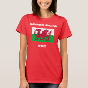 Llandudno Junction, Wales with Welsh flag T-Shirt