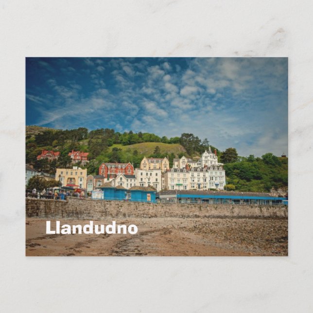 Llandudno Scenic Coastal beach view in Wales UK Postcard (Front)