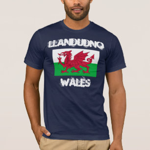 Llandudno, Wales with Welsh flag T-Shirt