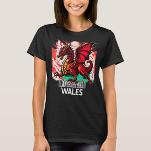 Llanerchymedd Wales Welsh Flag Y Ddraig Goch Drago T-Shirt