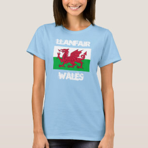 Llanfair, Wales with Welsh flag T-Shirt