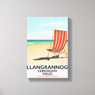 Llangrannog, Ceredigion Wales beach poster Canvas Print